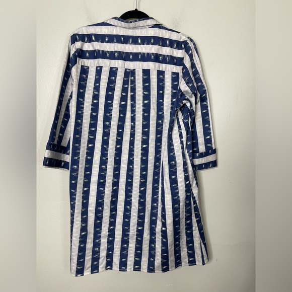 Tuckernuck Stillwater Blue and White Striped Charlie Dress Size L Poplin - Picture 10 of 10
